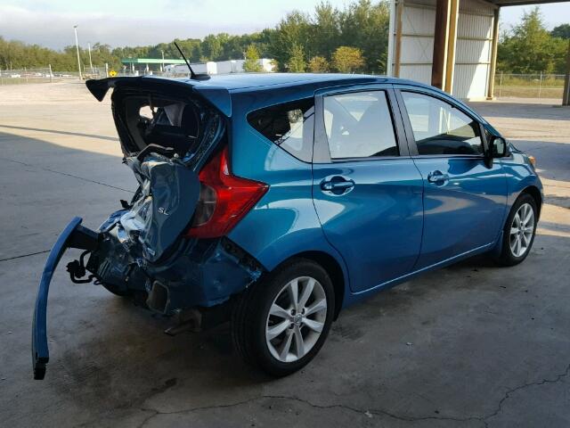 3N1CE2CP2EL375985 - 2014 NISSAN VERSA NOTE TEAL photo 4