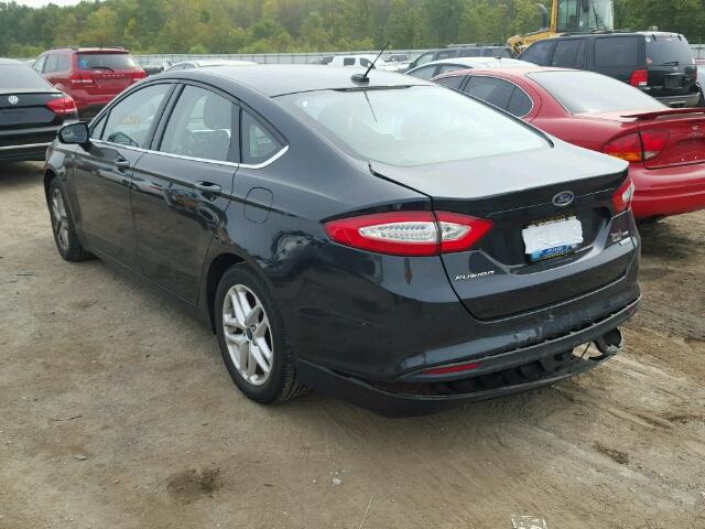 3FA6P0HD0ER143542 - 2014 FORD FUSION SE BLACK photo 3