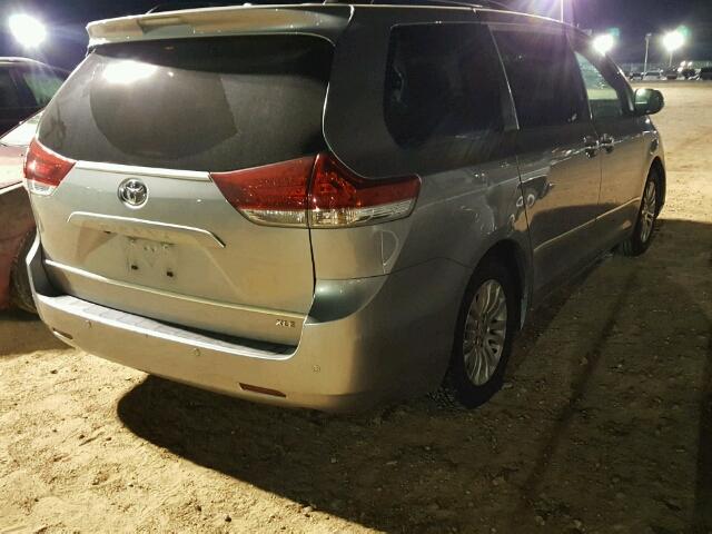 5TDYK3DCXBS003037 - 2011 TOYOTA SIENNA XLE SILVER photo 4