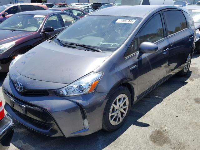 JTDZN3EU6HJ060098 - 2017 TOYOTA PRIUS V GRAY photo 2