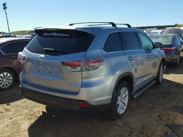 5TDZKRFH2GS146068 - 2016 TOYOTA HIGHLANDER SILVER photo 4