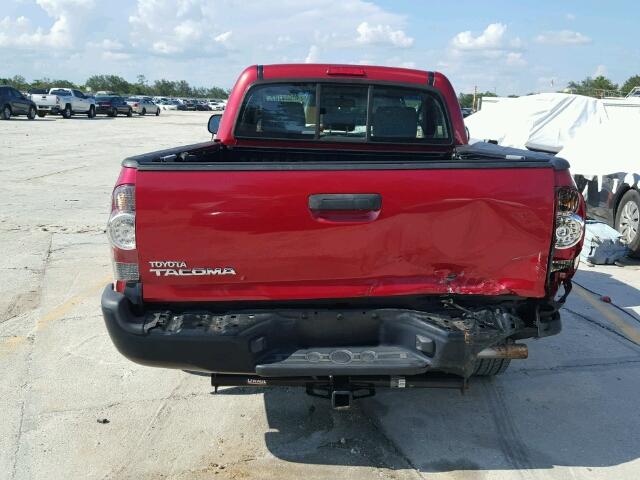 5TENX22NX9Z645015 - 2009 TOYOTA TACOMA RED photo 6