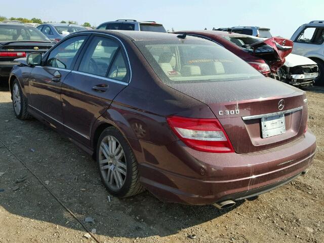 WDDGF54X59F241327 - 2009 MERCEDES-BENZ C 300 MAROON photo 3