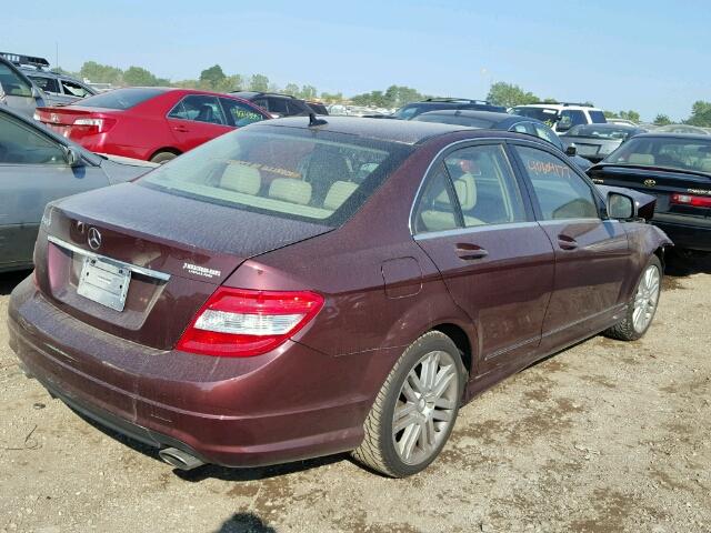 WDDGF54X59F241327 - 2009 MERCEDES-BENZ C 300 MAROON photo 4