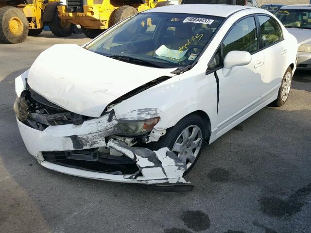 2HGFA16508H320699 - 2008 HONDA CIVIC LX WHITE photo 2