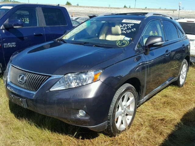 2T2ZK1BA0AC020393 - 2010 LEXUS RX GRAY photo 2