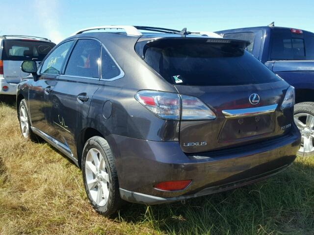 2T2ZK1BA0AC020393 - 2010 LEXUS RX GRAY photo 3