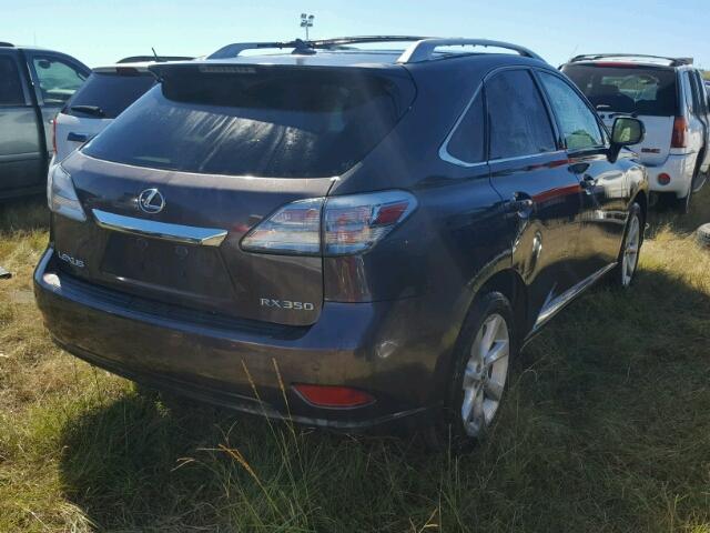 2T2ZK1BA0AC020393 - 2010 LEXUS RX GRAY photo 4