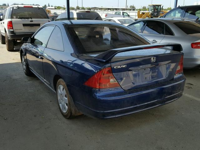 1HGEM21911L007138 - 2001 HONDA CIVIC SI BLUE photo 3