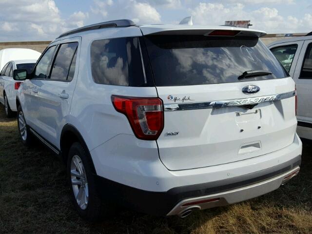 1FM5K7D89HGB05840 - 2017 FORD EXPLORER WHITE photo 3