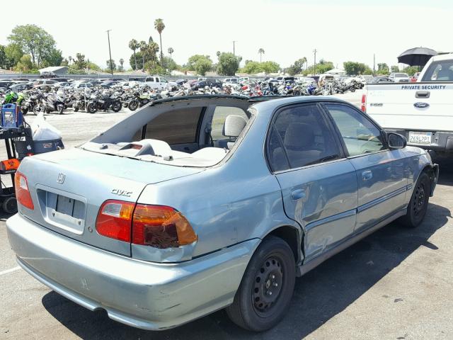 2HGEJ6613YH573876 - 2000 HONDA CIVIC BASE TURQUOISE photo 4
