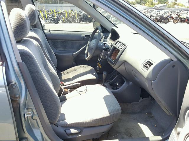 2HGEJ6613YH573876 - 2000 HONDA CIVIC BASE TURQUOISE photo 5