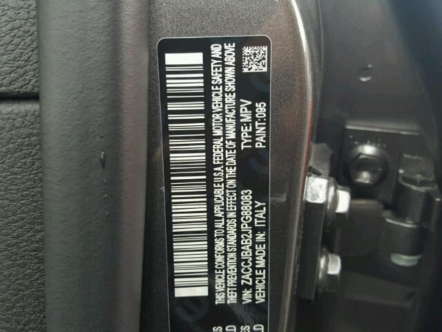 ZACCJBAB2JPG88083 - 2018 JEEP RENEGADE S ნაცრისფერი ფოტო 10