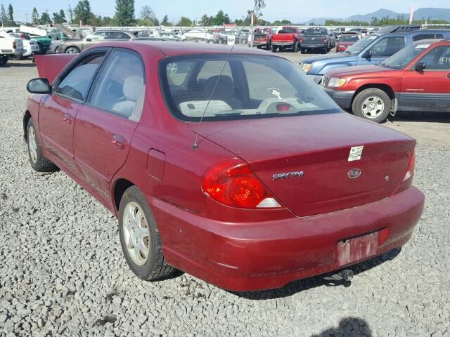 KNAFB121035284315 - 2003 KIA SPECTRA RED photo 3