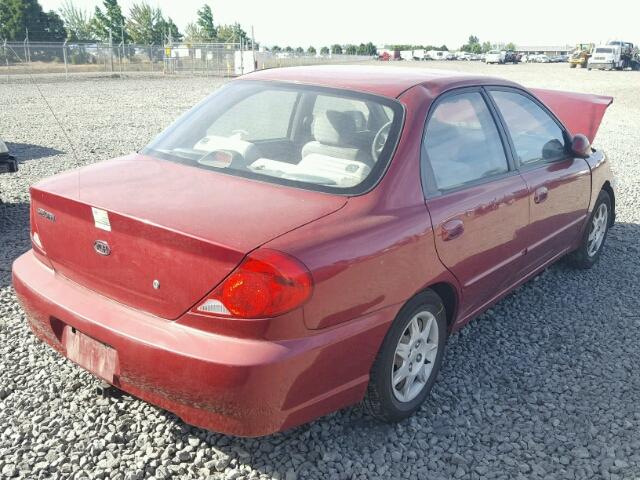 KNAFB121035284315 - 2003 KIA SPECTRA RED photo 4