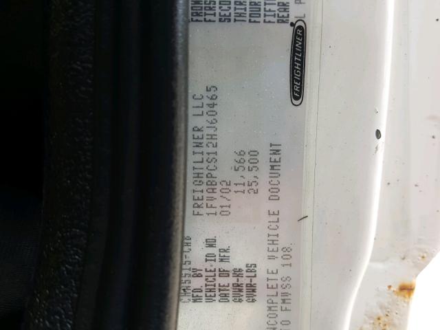 1FVABPCS12HJ60465 - 2002 FREIGHTLINER MEDIUM CON WHITE photo 10
