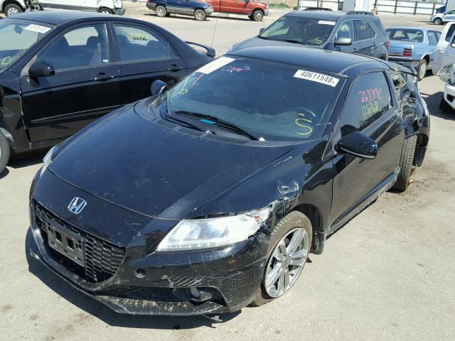 JHMZF1D61DS001421 - 2013 HONDA CR-Z EX BLACK photo 2