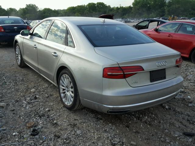 WAUJGAFD2FN017682 - 2015 AUDI A8 QUATTRO GOLD photo 3