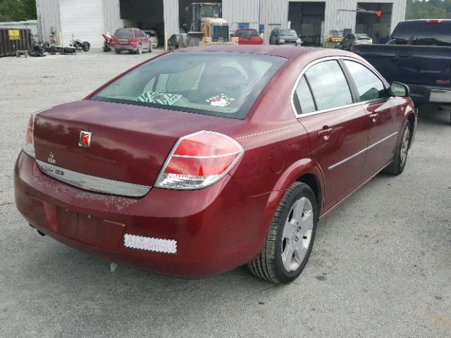 1G8ZS57B28F219518 - 2008 SATURN AURA RED photo 4