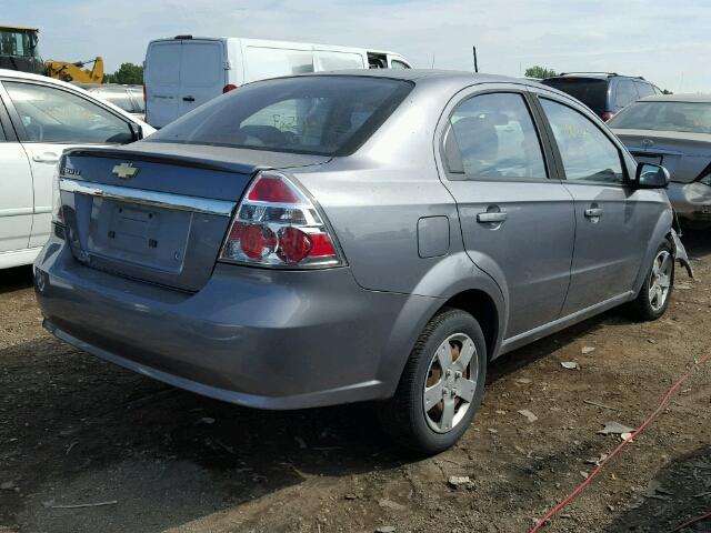 KL1TD56E69B625433 - 2009 CHEVROLET AVEO LS GRAY photo 4