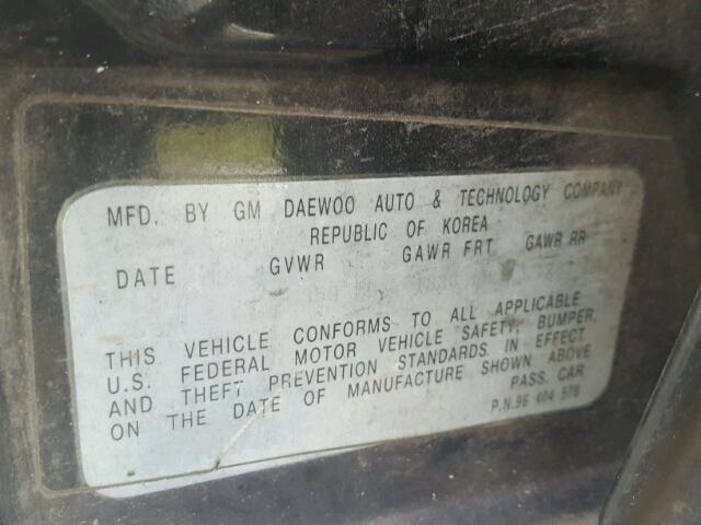 KL1TJ52614B238658 - 2004 CHEVROLET AVEO LS BLACK photo 10