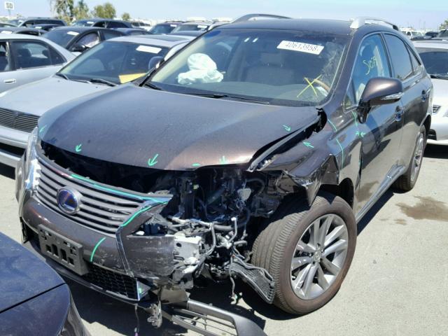 JTJBC1BA1E2453841 - 2014 LEXUS RX 450 BROWN photo 2