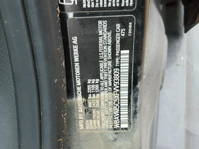 WBAVM5C5XFVV93809 - 2015 BMW X1 BLACK photo 10