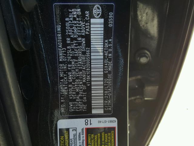 4T1BK1EB2DU059662 - 2013 TOYOTA AVALON BAS Qara foto 10