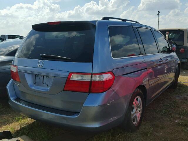 5FNRL38787B139872 - 2007 HONDA ODYSSEY BLUE photo 4