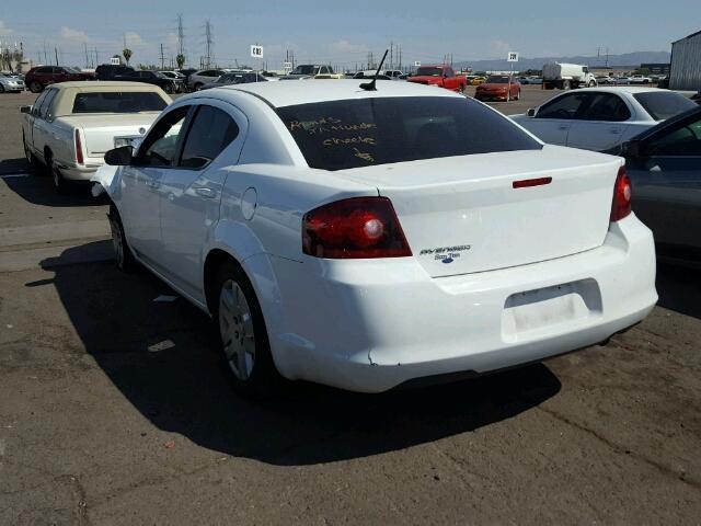 1C3CDZABXEN216619 - 2014 DODGE AVENGER SE WHITE photo 3