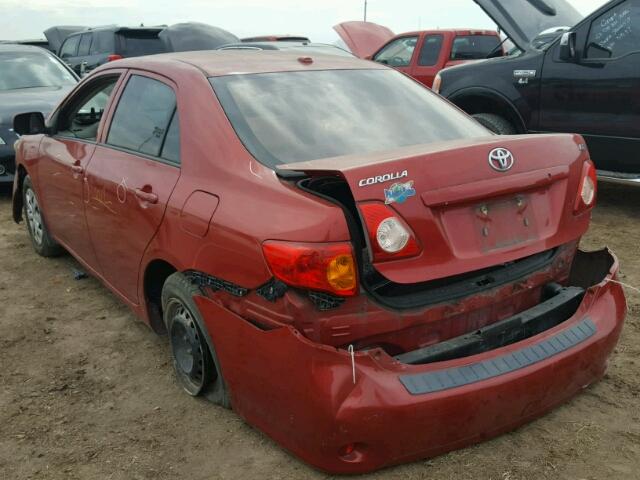 1NXBU4EE9AZ318214 - 2010 TOYOTA COROLLA RED photo 3