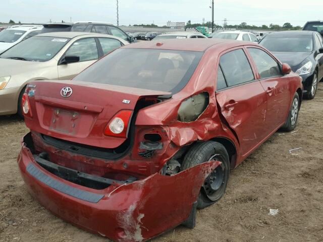 1NXBU4EE9AZ318214 - 2010 TOYOTA COROLLA RED photo 4