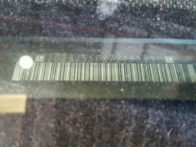 1G8AJ55F87Z193980 - 2007 SATURN ION LEVEL SILVER photo 10