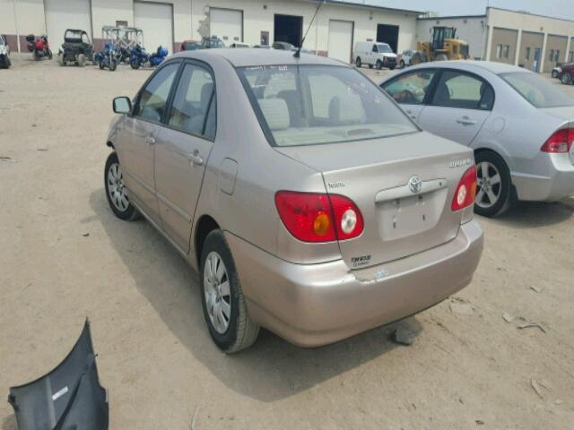 1NXBR32E83Z169782 - 2003 TOYOTA COROLLA GOLD photo 3