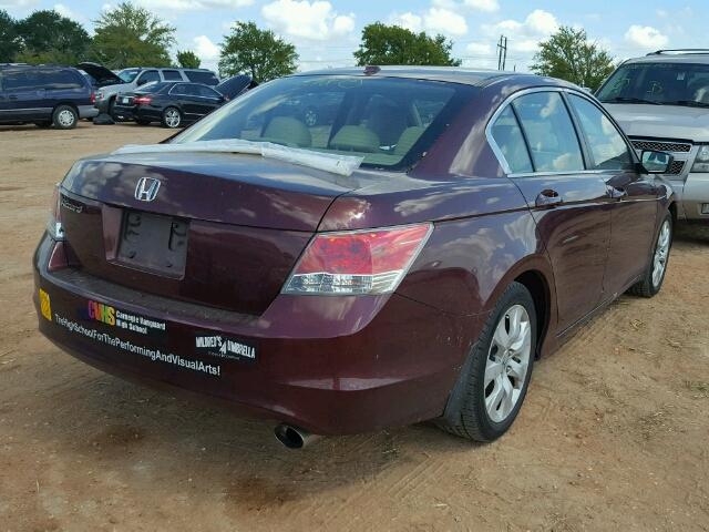 1HGCP2F87AA113443 - 2010 HONDA ACCORD BURGUNDY photo 4