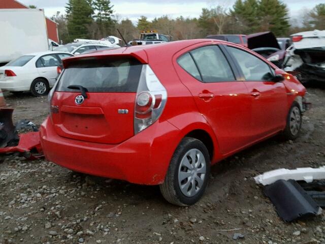 JTDKDTB30D1549400 - 2013 TOYOTA PRIUS C RED photo 4