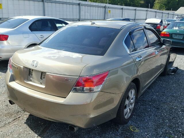 1HGCP36889A011876 - 2009 HONDA ACCORD EXL GOLD photo 4