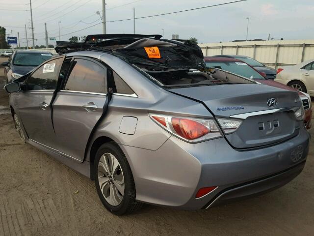 KMHEC4A48EA112998 - 2014 HYUNDAI SONATA HYB CHARCOAL photo 3