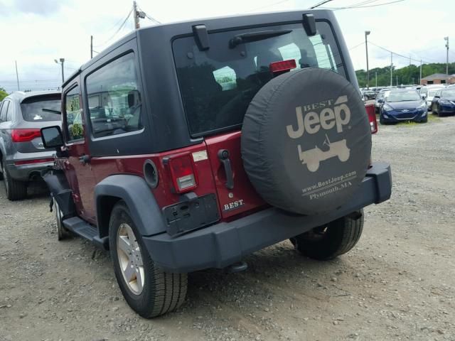 1C4AJWAG0CL151276 - 2012 JEEP WRANGLER S BURGUNDY photo 3