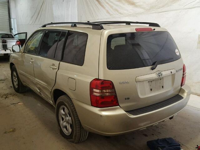 JTEGF21A930118774 - 2003 TOYOTA HIGHLANDER TAN photo 3