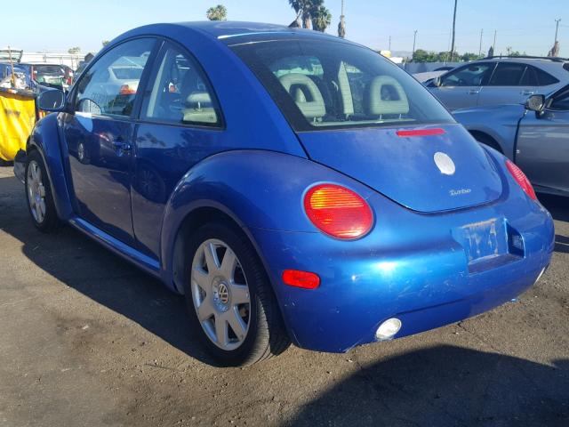 3VWDD21CX2M423918 - 2002 VOLKSWAGEN NEW BEETLE 蓝色 照片 3
