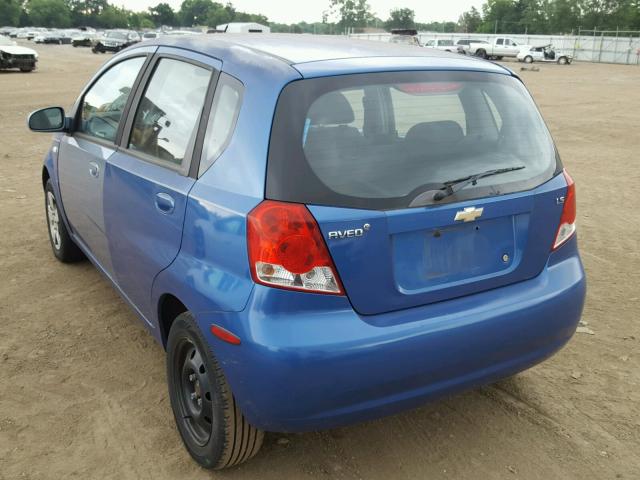 KL1TD66697B711167 - 2007 CHEVROLET AVEO BASE Կապույտ լուսանկար 3