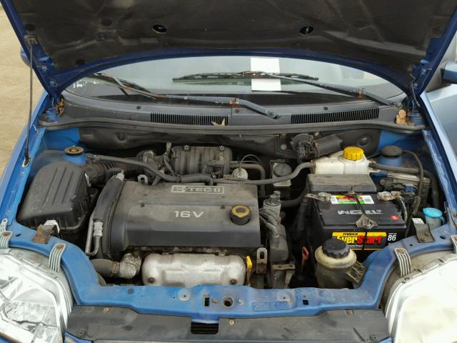 KL1TD66697B711167 - 2007 CHEVROLET AVEO BASE Կապույտ լուսանկար 7