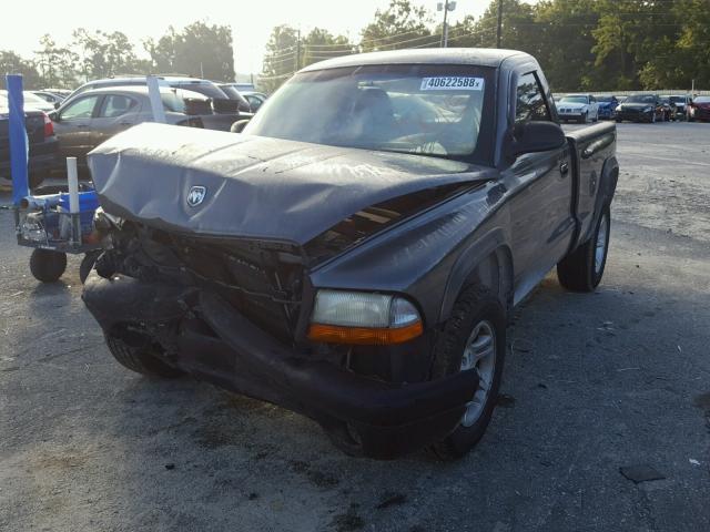 1D7FL16K74S618173 - 2004 DODGE DAKOTA SXT GRAY photo 2