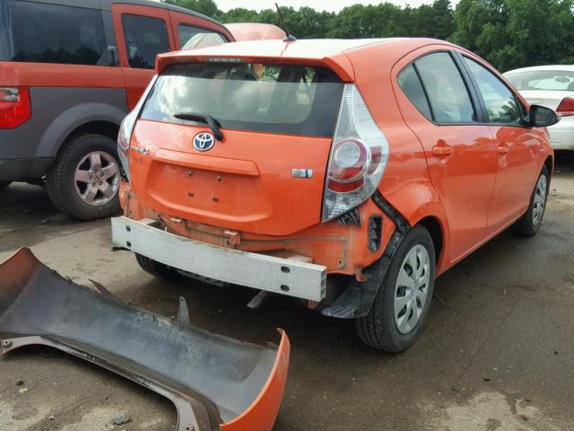 JTDKDTB36C1017857 - 2012 TOYOTA PRIUS C ORANGE photo 4