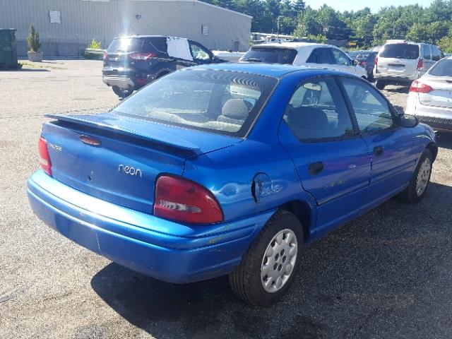 1B3ES47C9WD703218 - 1998 DODGE NEON HIGHL BLUE photo 4