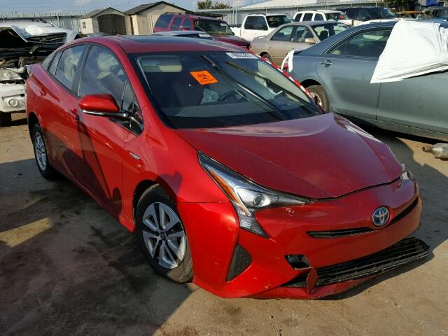 JTDKARFU4G3502331 - 2016 TOYOTA PRIUS RED photo 1