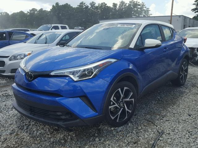 NMTKHMBX7JR022996 - 2018 TOYOTA C-HR XLE BLUE photo 2