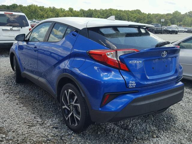 NMTKHMBX7JR022996 - 2018 TOYOTA C-HR XLE BLUE photo 3