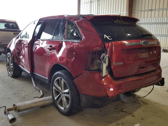 2FMDK3KC4BBB37251 - 2011 FORD EDGE LIMIT RED photo 3